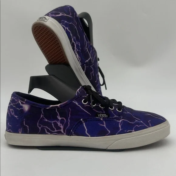 VANS Authentic LoPro Digi Lightning Purple Black White Women's Size 7.0 Men 5.5 - Picture 5 of 16